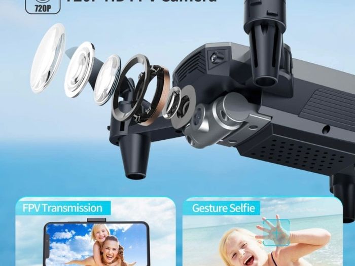 Mini Drone for Kids with 720P HD FPV Camera, Foldable RC Quarcopter for Boys Girls with Altitude Hold, Headless Mode, One Key Start, Tap Fly, Speed Adjustment, 3D Flips, 2 Modular Batteries (FREE POSTAGE)