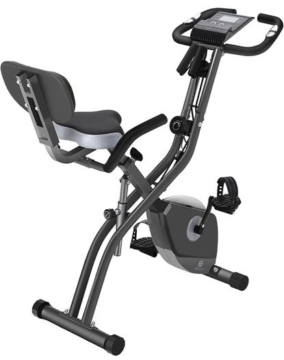Exercise Bike with 10-Level Adjustable Magnetic Resistance | Upright and Recumbent Foldable Stationary Bike is The Perfect Workout Bike for Home Use for Men, Women (FREE POSTAGE)