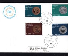 1978 Ireland 50th Anniversary of Ireland's First Coinage in 1928 Commemorative Stamps First Day Cover (FDC) with Dun Dealgan (Dundalk) steele cancel
