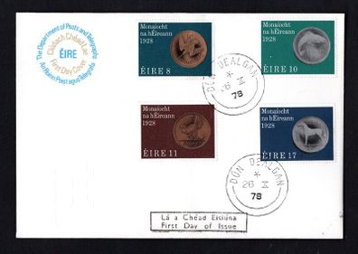 1978 Ireland 50th Anniversary of Ireland's First Coinage in 1928 Commemorative Stamps First Day Cover (FDC) with Dun Dealgan (Dundalk) steele cancel