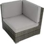poly rattan seating group Venice, 6 seats 1 table 1 stool with stainless steel screws, extra thick seat cushions - various colors - (grey | No. 402698 Image 3