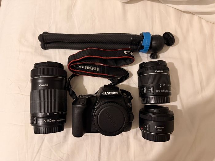 Canon EOS 250D DSLR Camera and 3 Lenses - Complete Photography Kit