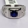 Sterling silver Premium Vietnamese Cobalt Blue Spinel & White Zircon Ring in Rhodium Overlay Sterling Silver 1.48 Ct. Image 2