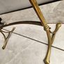 Vintage leaded glass with curved brass screen . Image 4