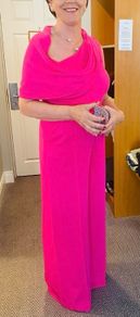 Stunning pink REISS jumpsuit with drape on shoulder/ optional collar