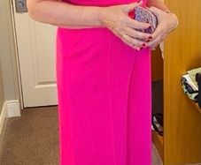 Stunning pink REISS jumpsuit with drape on shoulder/ optional collar