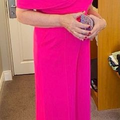Stunning pink REISS jumpsuit with drape on shoulder/ optional collar