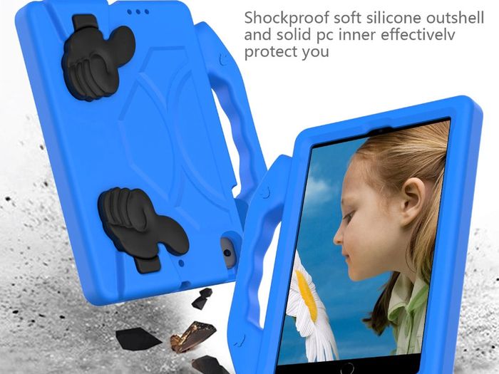 For Apple iPad Mini 4 / 5 Kids Friendly Case Shockproof Cover With Thumbs Up - Blue
