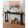 140 cm Console Table, Modern Desk Behind the Couch, Wooden Rectangle Entrance Desk, Narrow Long Sofa Table Accent Stand, Ideal for Hallway, Bedroom, Living Room, Foyer, Easy Assembly, Black Image 2