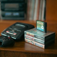 Sega Megadrive 2 with games