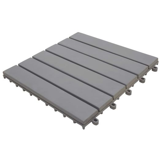Decking Tiles 10 pcs Grey Wash 30x30 cm Solid Acacia Wood