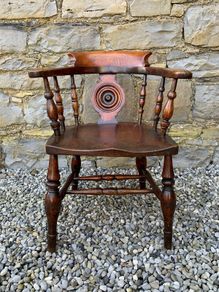 Victorian Elm & Beech Windsor Armchair.
