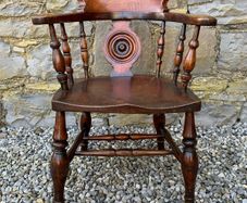Victorian Elm & Beech Windsor Armchair.