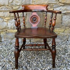 Victorian Elm & Beech Windsor Armchair.