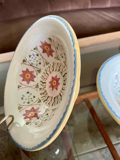 Three Discontinued Nicholas Mosse Kelloggs Hand Painted Breakfast Bowls