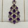 Silver Amethyst & Zircon Filigree Pendant by Harry Ivens Image 10