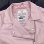 Beautifully soft Pink Leather Biker Jacket - Age 11-12 Image 4