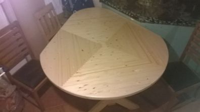 Pear shape corner table hand made home made