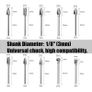 Carbide Rotary Burr Set, 10 pcs Double Cut Tungsten Steel Dremel Rotary Tool Bits with 3mm (1/8 inch) Shank, Die Grinder Bits for DIY Woodworking Carving, Drilling, Engraving, Metal Polishing Image 3