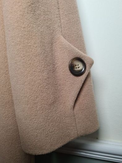 womens BLARNEY WOOLEN MILLS wool cashmere coat 3/4 lenght jacket brown tan camel Size UK 18 EU 44