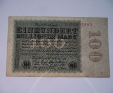 Germany. Reichsbanknote. 100 Millionen Mark (22.8.1923)