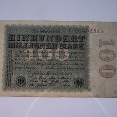 Germany. Reichsbanknote. 100 Millionen Mark (22.8.1923)