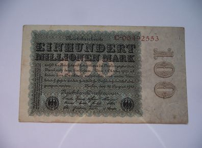 Germany. Reichsbanknote. 100 Millionen Mark (22.8.1923)