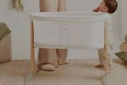 A sleek Babybjorn cradle that gently and silently rocks to soothe your baby.