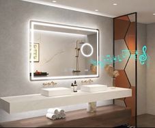 LED Bathroom Mirror Antifog Bluetooth Makeup Dual LED