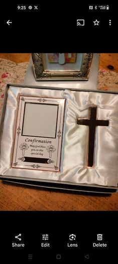 Confirmation set with frame and cross, new in box