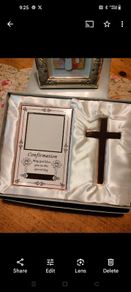 Confirmation set with frame and cross, new in box