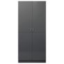 Wardrobe High Gloss Grey 80x52x180 cm Chipboard Image 4