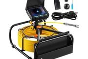 Sewer Camera, 98 ft/30 m, 4.3-inch Drain Inspection Camera with Lights - 6 Adjustable LED, 16GB Card, 3X Zoom &amp; 8500mAh High-Capacity Battery