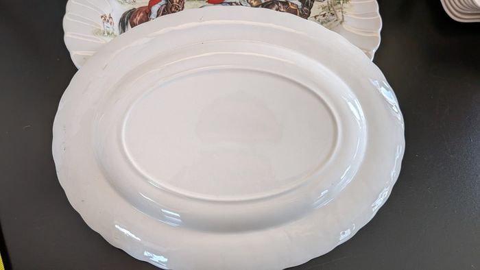 F Gray & Sons Fox Hunting 31cm Oval Platters Horse & Hound Vintage