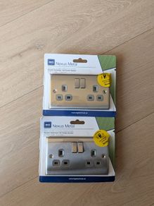 2x BG Nexus Metal Double Switched 13A Power Sockets | Brand New