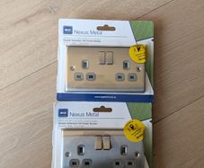 2x BG Nexus Metal Double Switched 13A Power Sockets | Brand New
