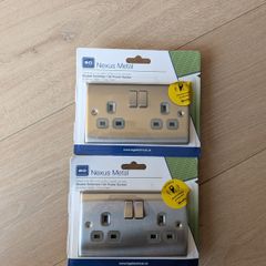 2x BG Nexus Metal Double Switched 13A Power Sockets | Brand New