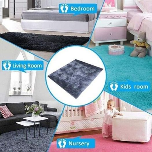 Grey Rugs Living Room Large Faux Fur Rug Soft Modern Shaggy Rugs 2ft X 4ft Multiple Sizes/colours Available (free Postage)