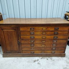 Early 20th century oak vestments cabinet