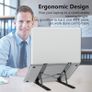 NEW SALE | Laptop Stand for Desk, Adjustable Laptop Riser ABS Silicone Foldable Portable Laptop Holder, Ventilated Cooling Notebook Stand for 10-15.6 inch Laptops,Tablet-Black Image 5