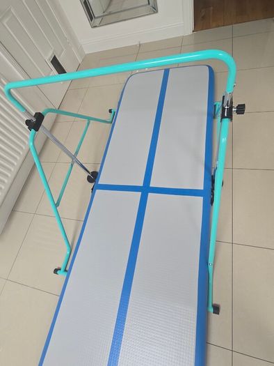 Air Track Inflatable Gymnastics Mat with Adjustable Bar & Pump