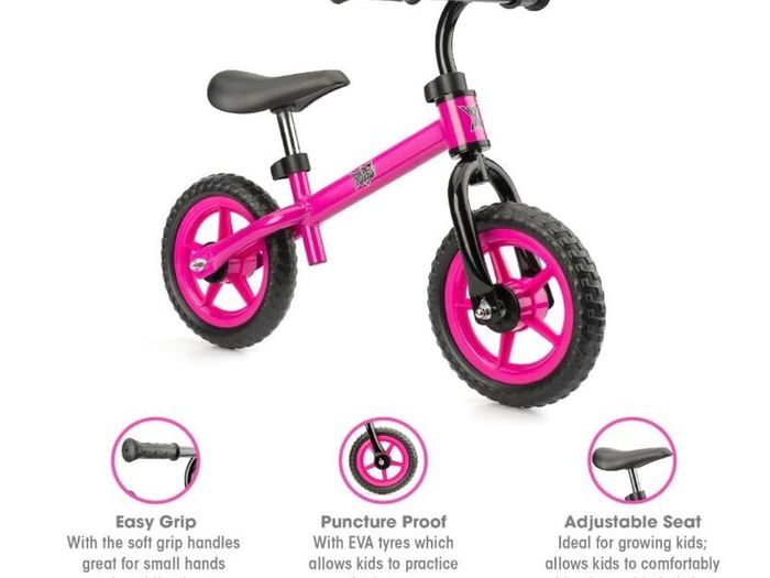 Xootz Balance Bike for Toddlers And Kids, Training Bicycle with Adjustable Seat And No Pedals, Pink