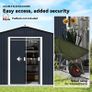 Metal Tool Shed with Sliding Doors and Ventilation Windows, 277 x 195 x 192 cm, Dark Gray Image 6