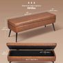PU Leather Storage Ottoman Bench with Storage and Metal Legs Image 2