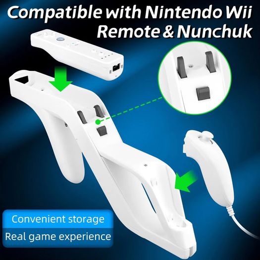 1Pcs Detachable For Wii Zapper Gun for Remote Controller Gaming Accessories Games Remote Control Shooting Gun Games
