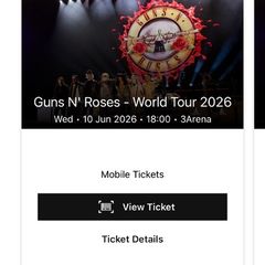 Guns And Roses Vip Tickets X 2