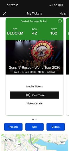 Guns And Roses Vip Tickets X 2