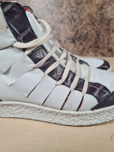 womens DIESEL BLACK GOLD LEATHER trainers runners white black Size UK 4 EU 36 boys girls unisex