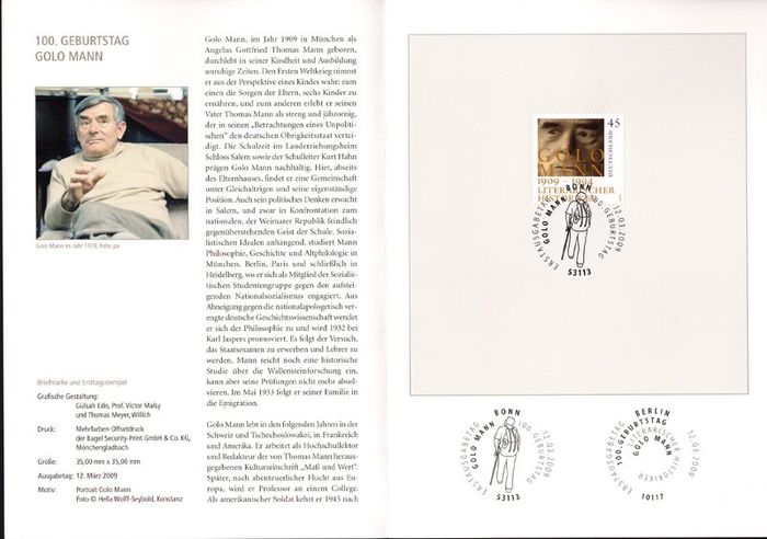 2009 Bundes Republic Deutschland (Germany) Federal Annual Stamp EFT Collection 2009 with 43 images of contents