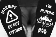 Warning do not disturb i'm playing Fortnite socks for kids and adults